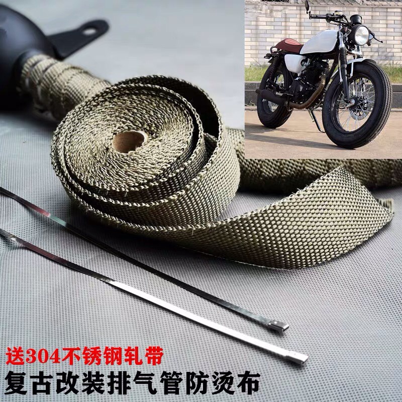 Vải cuốn pô chịu nhiệt 10m/cuộn,chống nóng dành cho xe máy classic, cafe racer