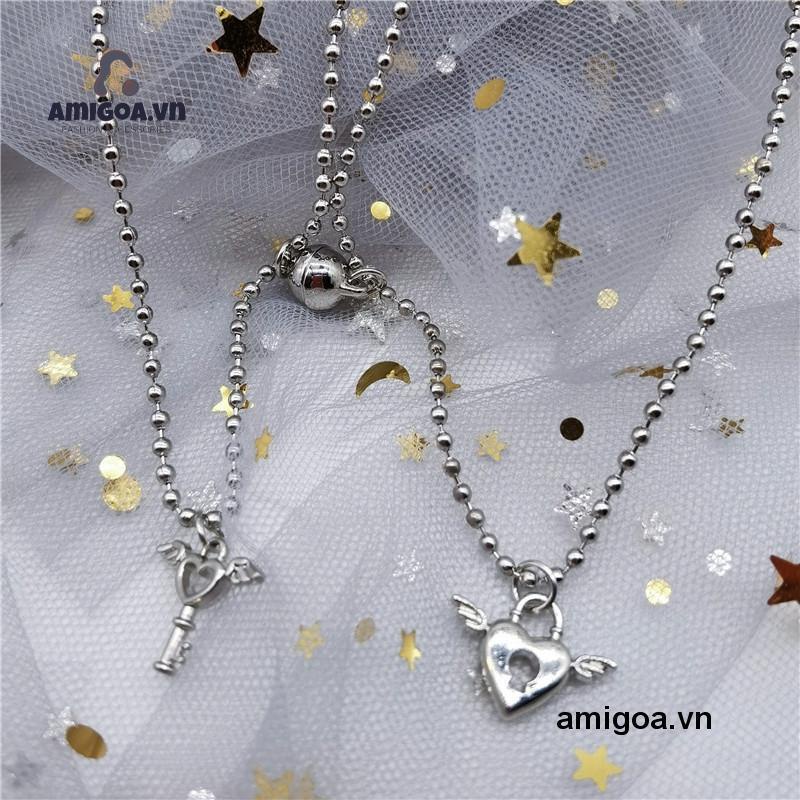 ✨✨Vòng cổ Chuỗi Hạt Tròn Có Khóa Nam Châm Thiết Kế Đơn Giản Thời Trang Cho Cặp Đôi
