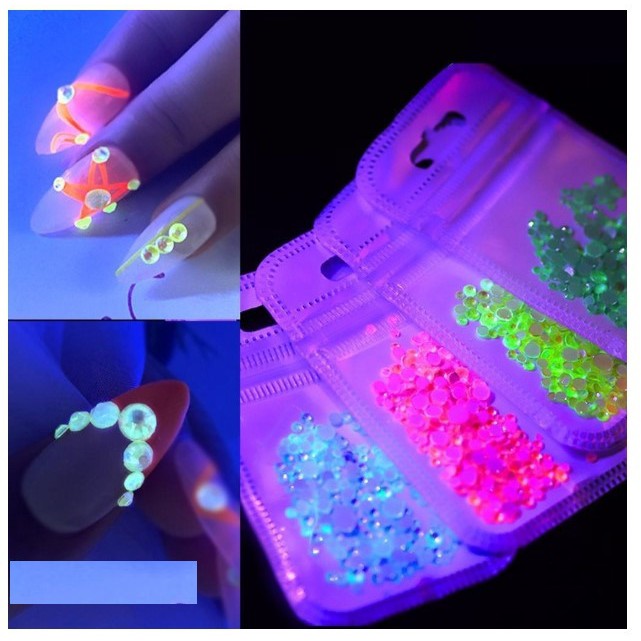 Túi 2g hạt dán trang trí móng tay phát sáng (nhiều màu)