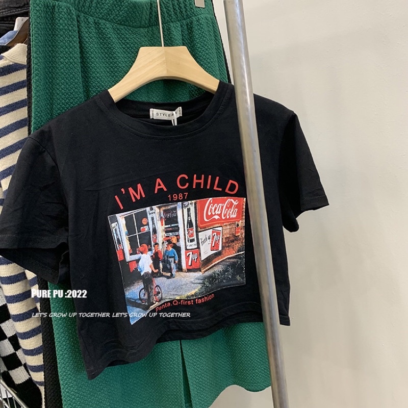 Áo thun croptop Child, áo kiểu nữ tay ngắn ôm body