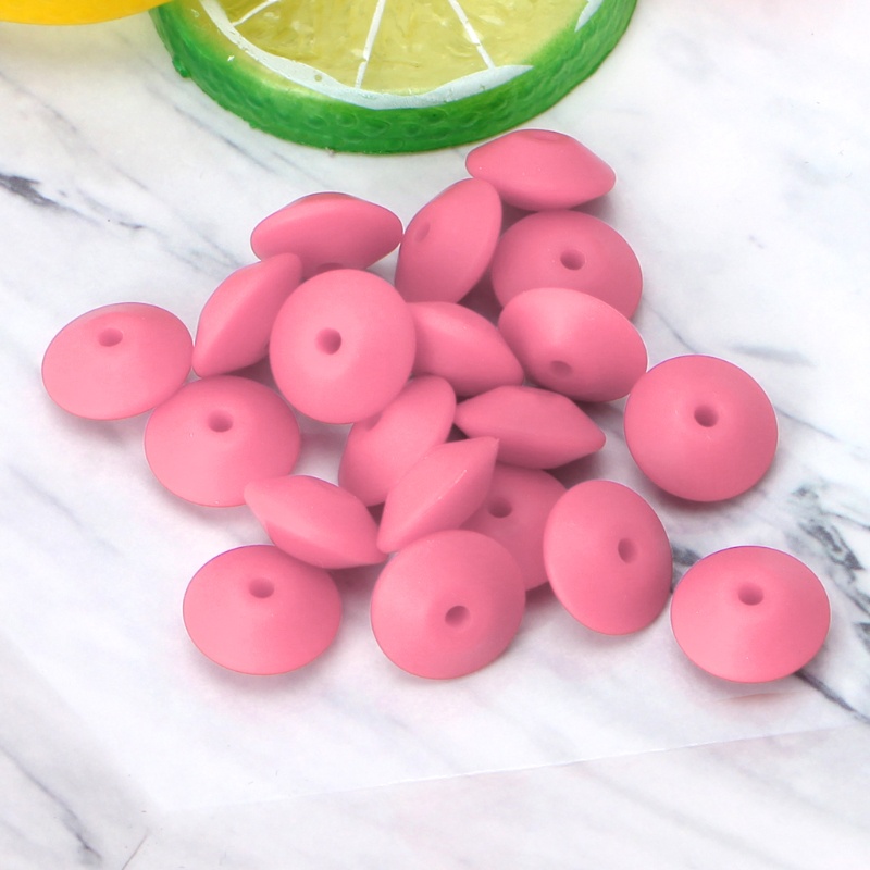 Bộ 20 Hạt Silicone Xỏ Vòng Tròn Nhiều Màu Làm Đồ Chơi DIY Cho Bé