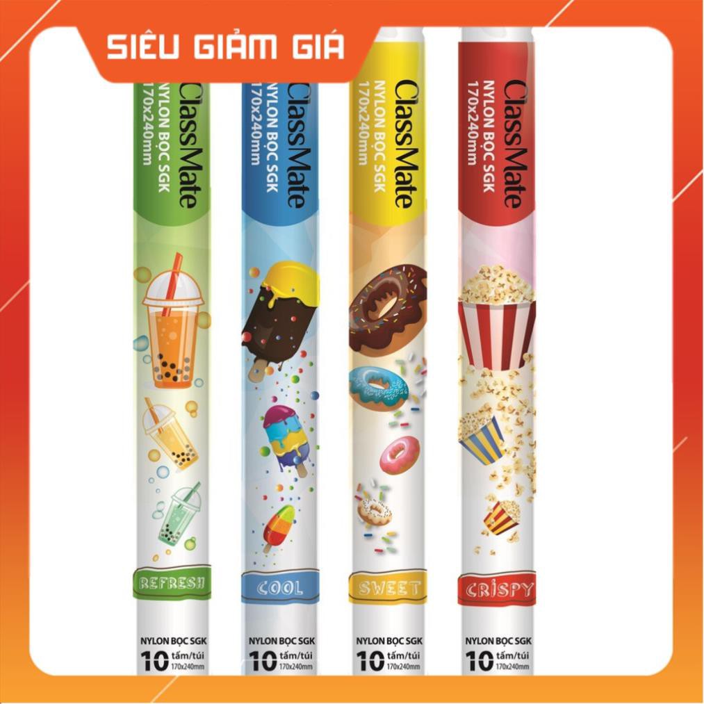 Set 10 Bọc sách SGK các cấp nylon bọc vở cấp 1 Classmate