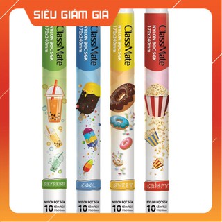 Set 10 Bọc sách SGK các cấp nylon bọc vở cấp 1 Classmate