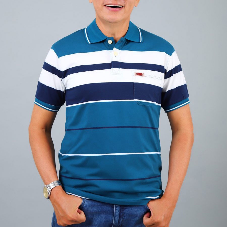 Áo polo thun nam trung niên có túi cao cấp-Chất liệu cotton cá sấu cao cấp - Form suông thoải mái size 52 tới 90kg.
