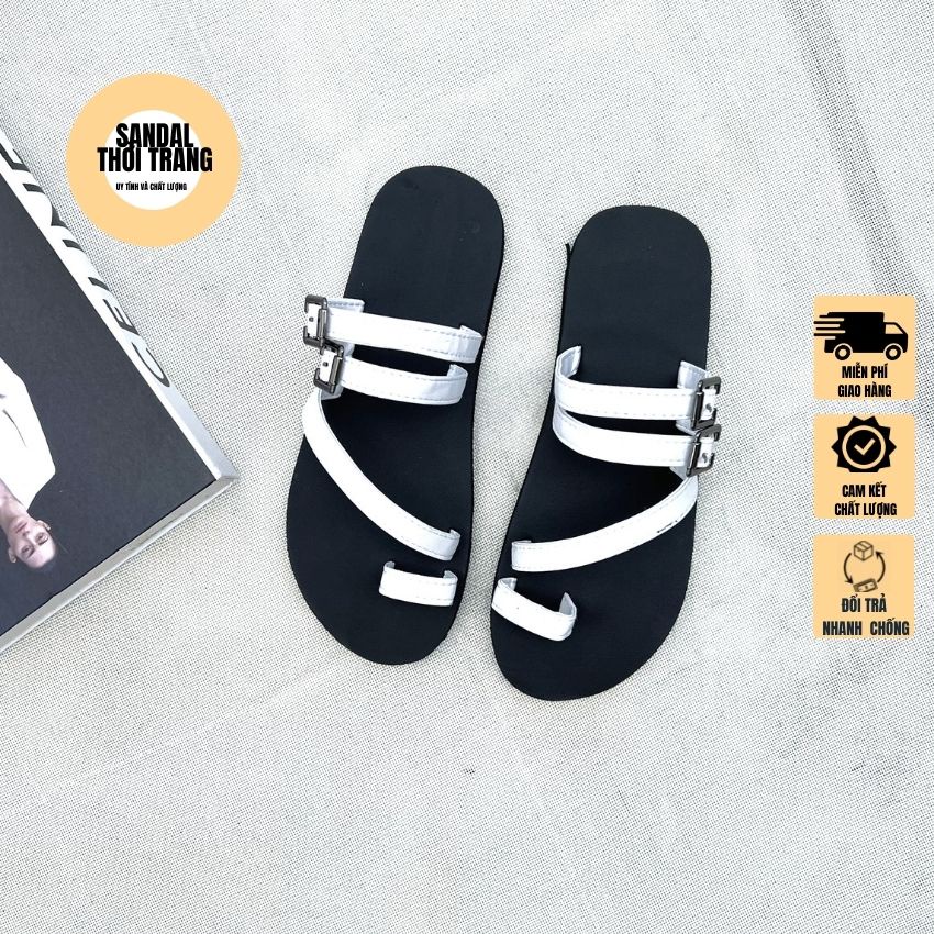 [ẢNH THẬT 100%]Dép sandal nữ xỏ ngón 3 dây khóa kiểu size 30- 42 SANDALTHOITRANG