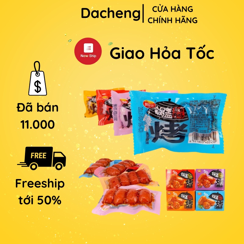 Xúc xích cay gói 4 viên ăn liền Hồ Nam đồ ăn vặt Sài Gòn vừa ngon vừa rẻ | Dacheng Food