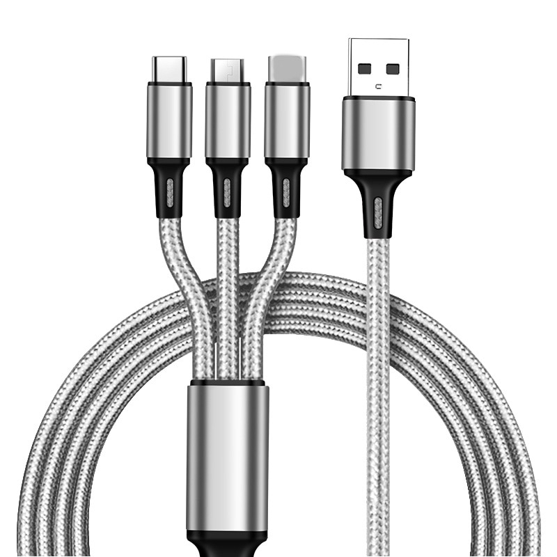 Dây cáp sạc nhanh USB Type C 3 trong 1