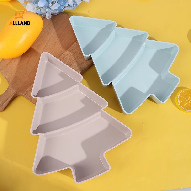 Khay nhựa đựng thức ăn/điện thoại hình cây 3 girds màu trơn đa năng