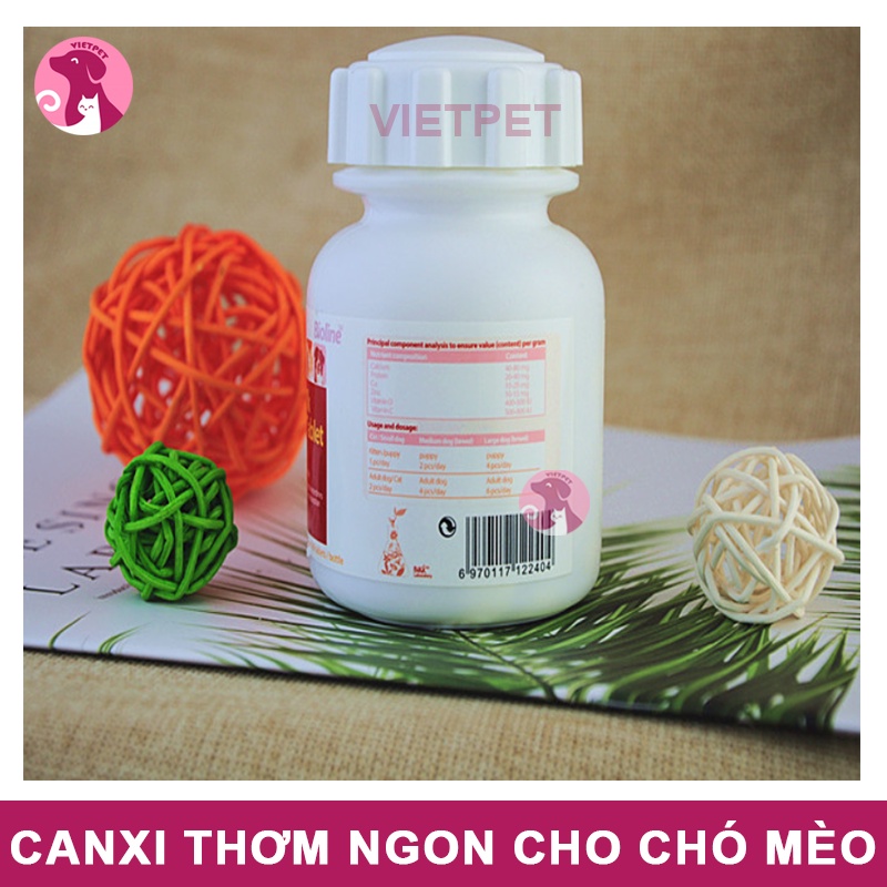 Viên bổ sung canxi, vitamin &amp; khoảng chất cho chó mèo Bioline - Thơm ngon &amp; Bổ dưỡng