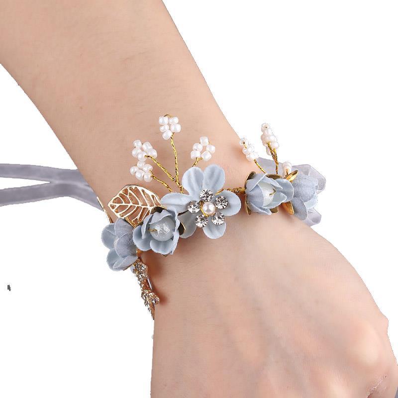 Vòng Đeo Tay Đính Hoa Phong Cách Mori Hàn Quốc Dành Cho Cô Dâu/Phù Dâu