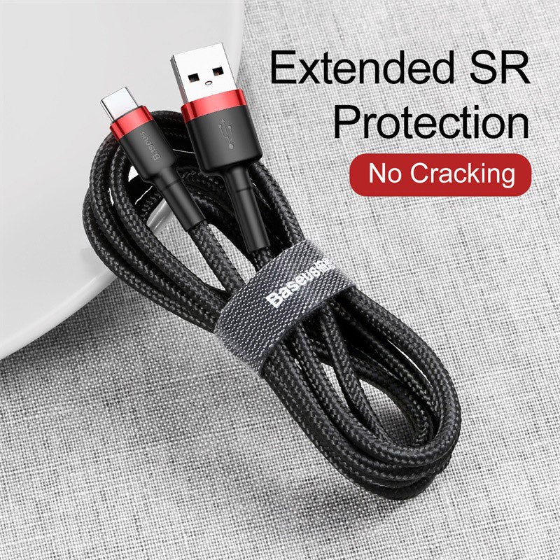 [ 1m &amp; 2m ] Cáp sạc nhanh USB Type C 3A Baseus có đèn led báo sạc / Cáp sạc tự ngắt Baseus lightning USB 2.4A