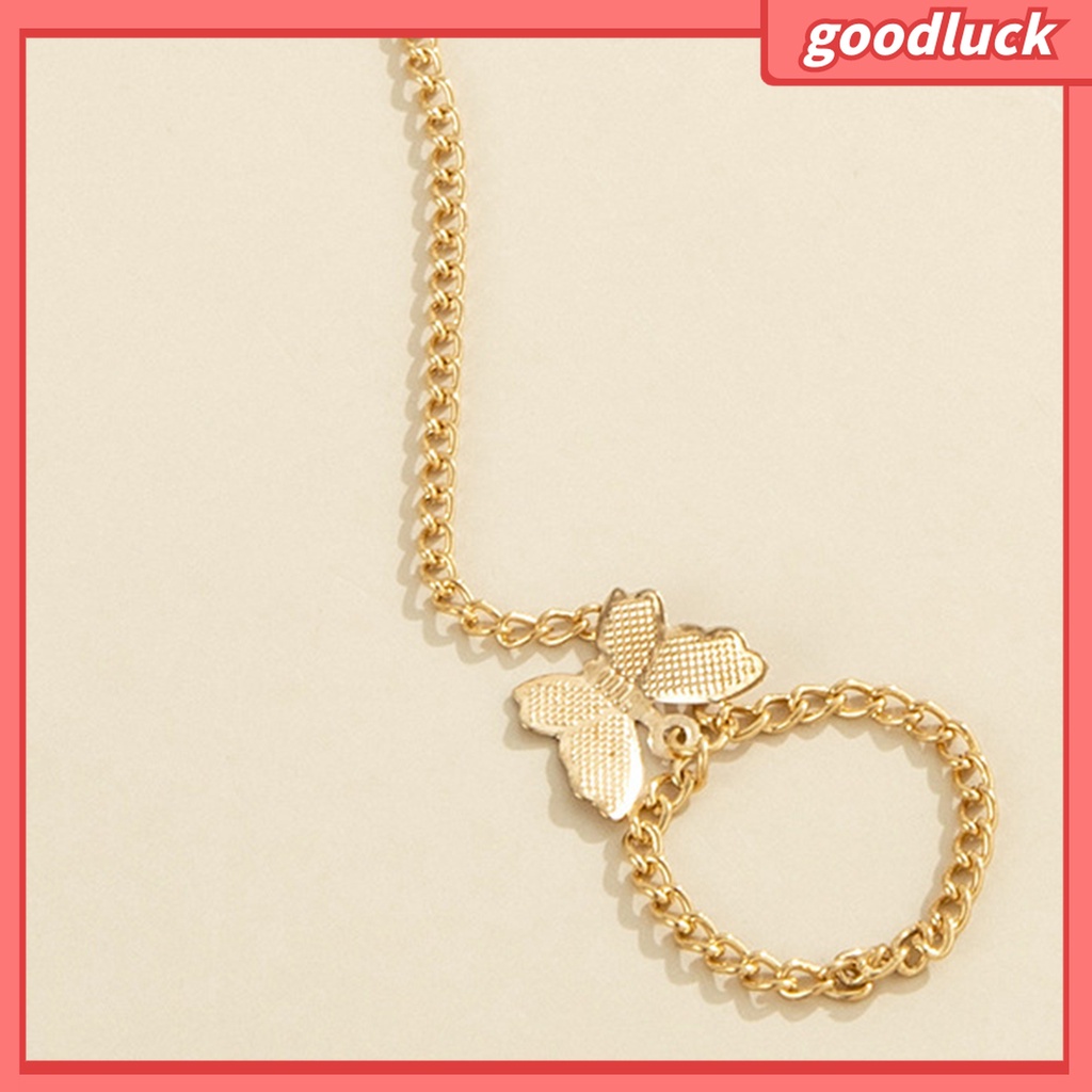Goodluck| Nhẫn Hình Bướm Bằng Thép Không Gỉ Màu Sắc Cá Tính Dành Cho Nữ