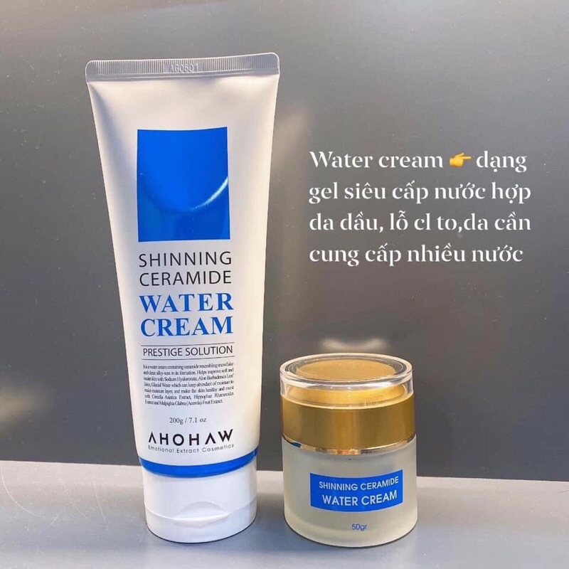 Kem Cấp Nước Ahohaw Shining Ceramide Water Cream 50g Cấp Ẩm, Nạ Cấp Nước Phục Hồi Mọi Làn Da
