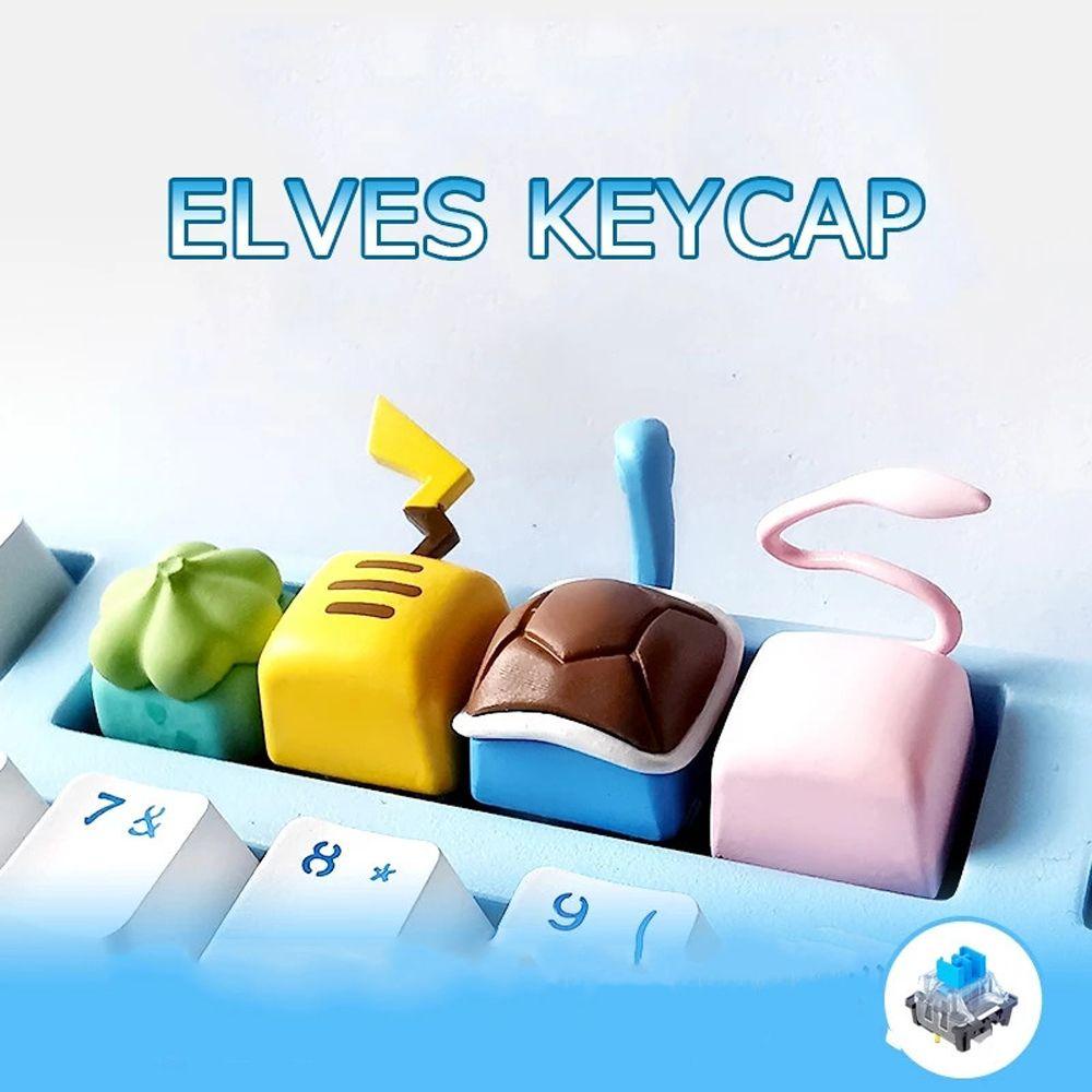 Bộ Nút Bàn Phím R4 In Hình Pikachu Hoạt Hình Bằng Nhựa Resin Cho Cherry MX