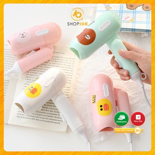 Máy sấy tóc mini gấp gọn, máy sấy tóc du lịch tiện dụng với nhiều họa tiết hình thú cute SHOP10KHCM