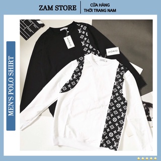 Áo nỉ nam thu đông dài tay phối họa tiết LV kèm ảnh thật [MHV_011]