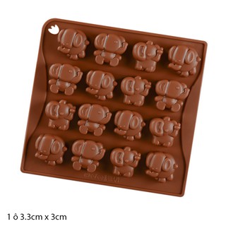 [Hàng loại 1 dày 120g] Khuôn silicon Voi hoạt hình cute đổ socola, rau câu pudding cho bé