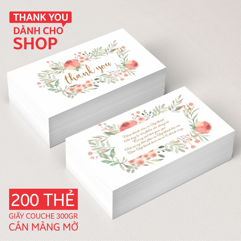 Thank You Card - Thẻ cảm ơn dành cho shop (200 THẺ)