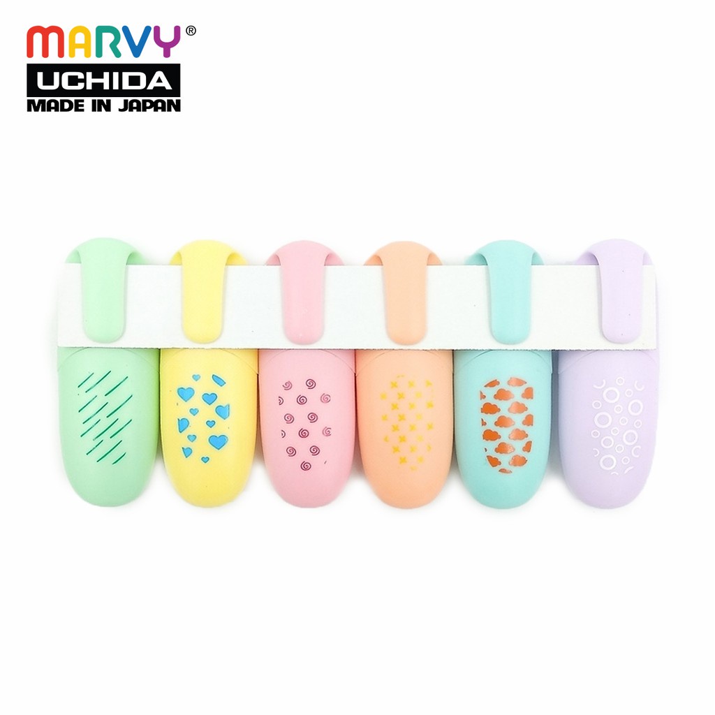 Set 6 Bút Dạ Quang Marvy 60 Pastel HL60P-6V ngọt ngào