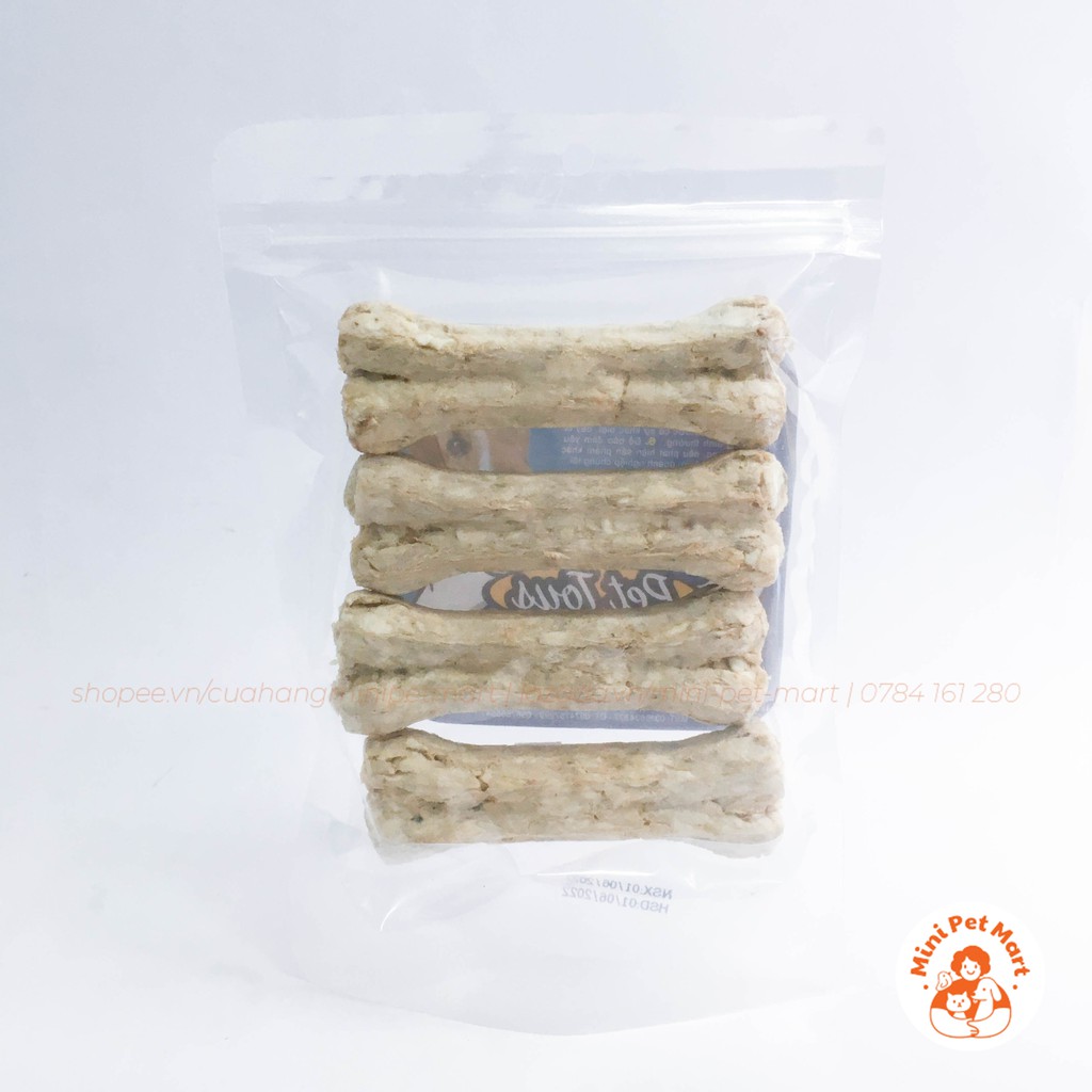 Xương gặm da bò TÀI HƯNG THỊNH 814 (4 cái) - bánh xương, snack, bánh thưởng, xương gặm cho chó