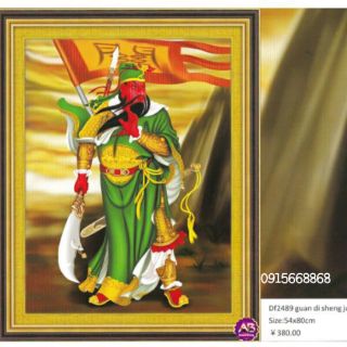 Tranh đính đá Quan Vũ kt 50*84cm