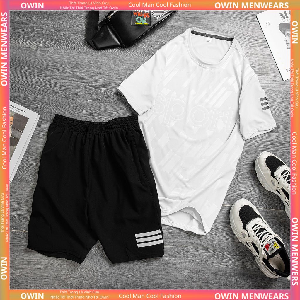 Bộ quần áo Thể Thao Nam 3 sọc Chất Thun Lạnh, Bộ Sport tập Gym co giãn 4 chiều BO02- Owin