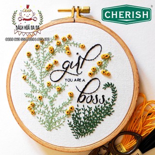 [FREE SHIP] DIY Bộ kit thêu Cherish hoa cỏ kit tập thêu tranh trang trí mẫu Hoa bốn mùa - Bách hóa Na Na Handmade