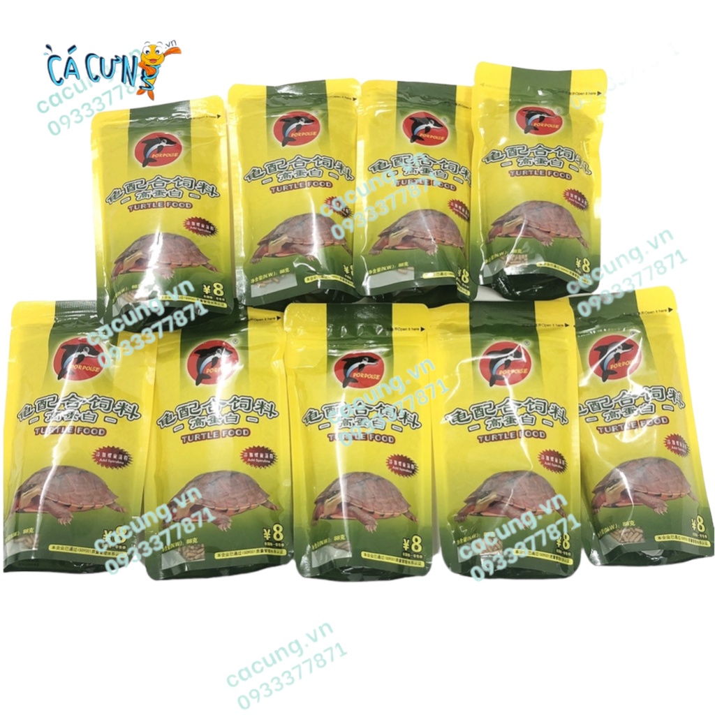 Thức Ăn Chuyên Dụng Cho Rùa Cảnh hiệu PORPOISE 100g (giúp rùa ham ăn, nhanh lớn, tăng sức đề kháng)