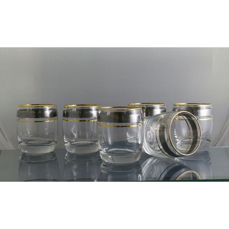 Bộ 6 ly thủy tinh Ocean-Luminarc  khảm vàng, bạc cao cấp