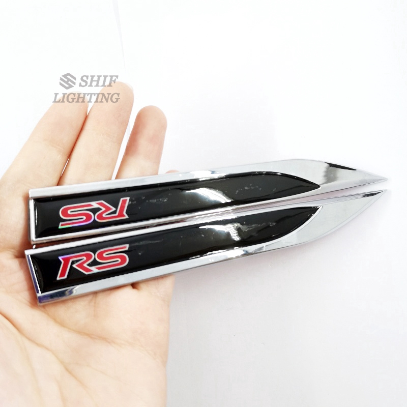 Bộ 2 Miếng Dán Logo Rs Honda Ford Bằng Kim Loại