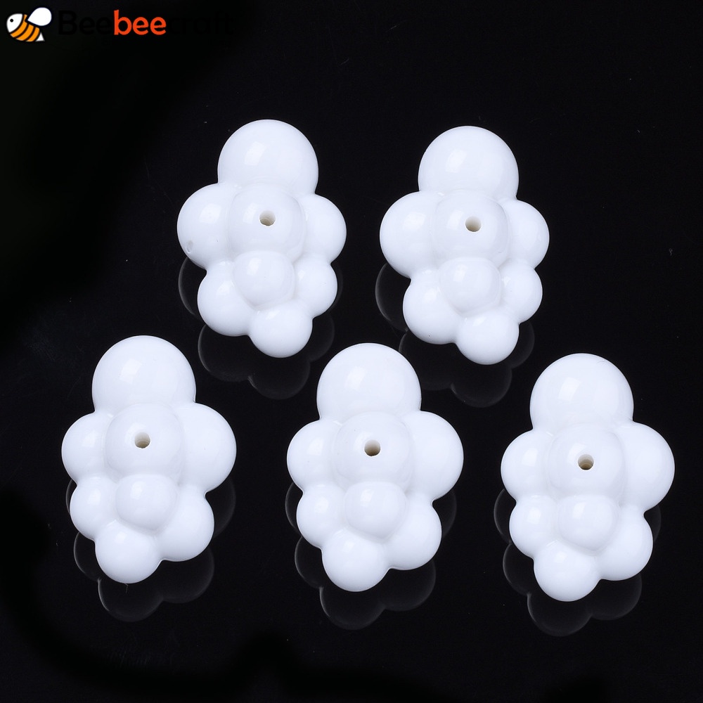 10-215 Hạt Xỏ Acrylic Hình Đám Mây 3D Kích Thước 33x23x17mm: 2mm