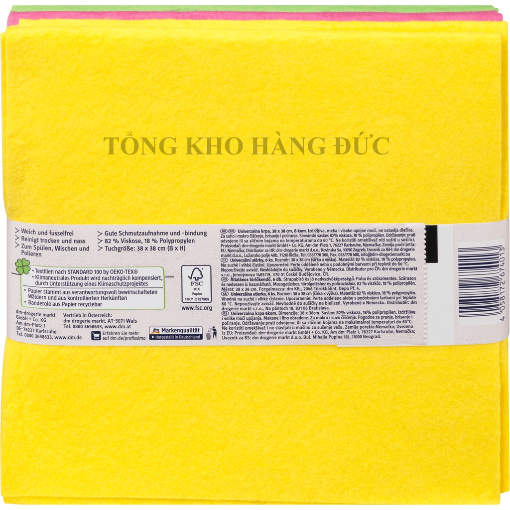 KHĂN LAU SIÊU THẤM HÚT ĐA NĂNG PROFISSIMO 6 miếng