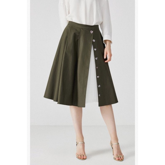 Chân váy kaki phối voan Vero Moda auth