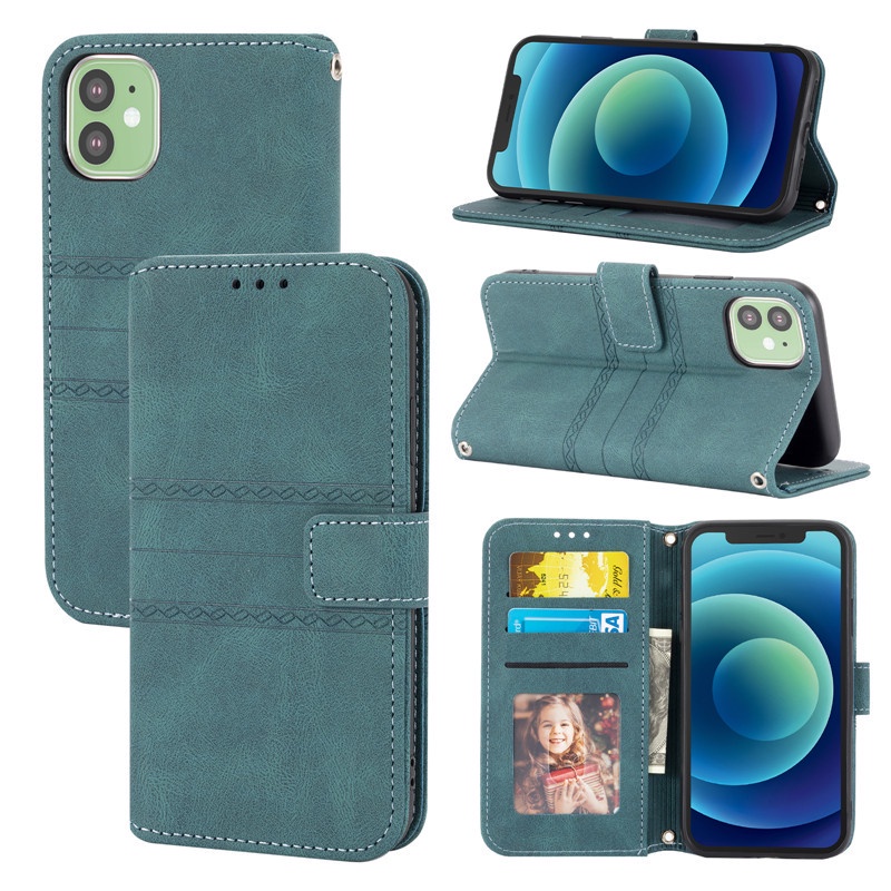 Bao da điện thoại kiểu ví lật có ngăn đựng thẻ màu đỏ thời trang cho iPhone 11 Pro XS Max XR X SE 2020 8 7 6 6s Plus