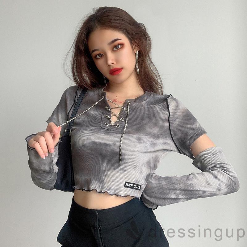  Áo Thun Nữ Dài Tay Cổ Chữ V Màu Sắc Độc Đáo | BigBuy360 - bigbuy360.vn