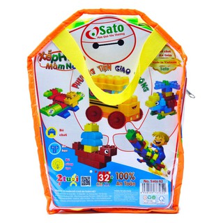 Bộ đồ chơi xếp hình mầm non sato 32 chi tiết