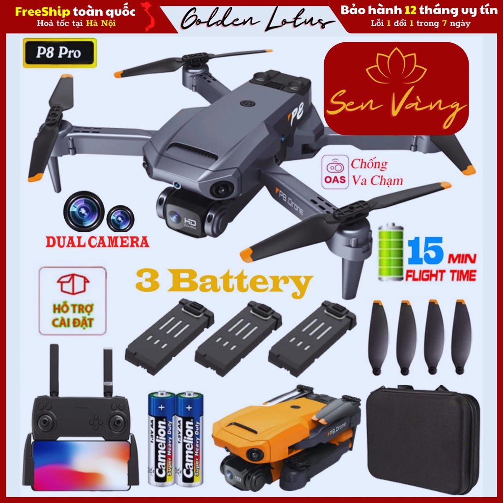 Flycam P8, Máy bay điều khiển từ xa, Đồ Chơi Công Nghệ 4.0, Máy Bay Điều Khiển Từ Xa Có Camera Mini, Động cơ khỏe.