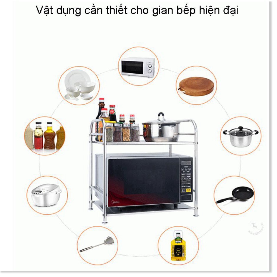 Giá đựng để lò vi sóng đựng đồ thép không gỉ 50x35x53cm - King's Garden