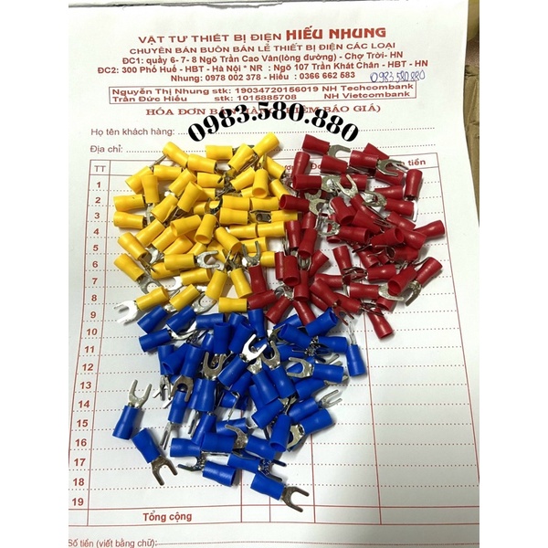 (100pcs) ĐẦU CỐT Y, COS CHỈA, CỐT SV2-4 XANH ĐỎ VÀNG