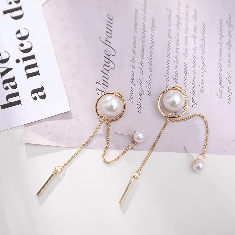 Khuyên tai đính hạt phong cách Hàn - Maben