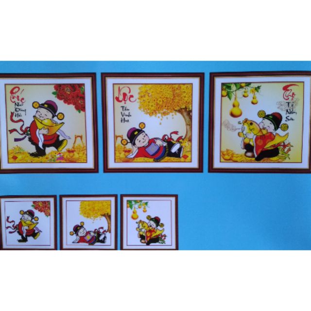 Tranh thêu 3d phúc lộc thọ yn2517