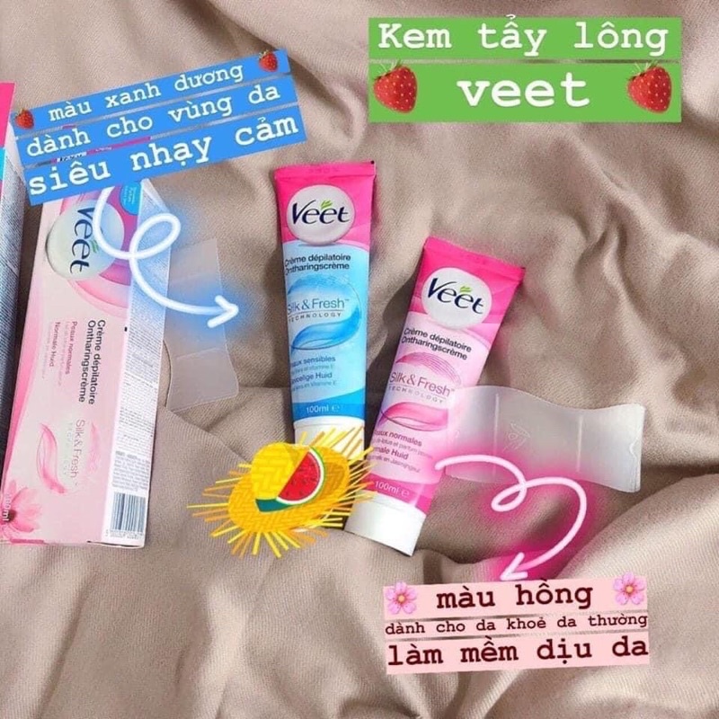 Kem tẩy lông veet 100ml - Tẩy lông tay, tẩy lông chân, tẩy lông nách hiệu quả - Thành phần tự nhiên