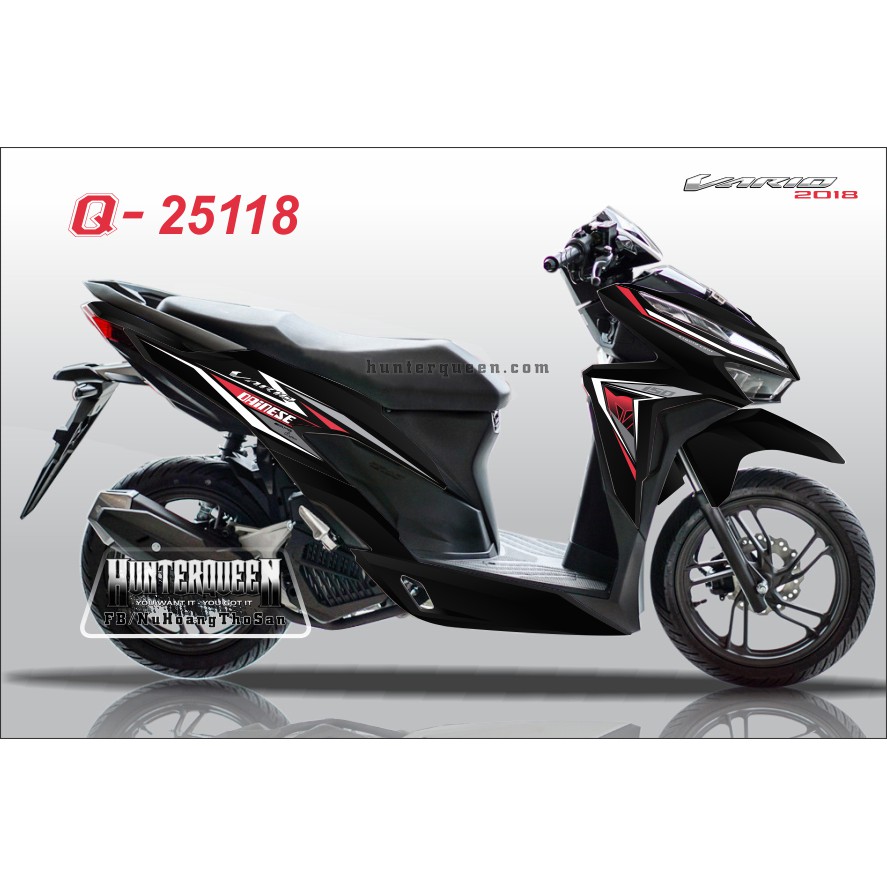 Tem rời Vario 2018. Dainese đỏ trắng. Thay đổi màu sắc và chi tiết theo yêu cầu. Sắc nét, bền màu