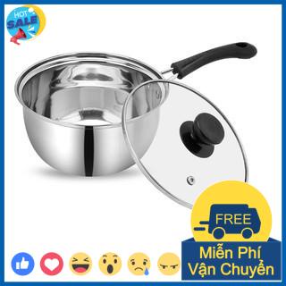 Nồi Nấu Bột, Nấu Cháo Đồ Ăn Dặm Cho Bé Inox 304 Size 18Cm Dày Dặn, Cao Cấp