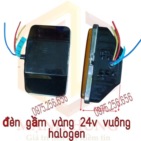 Đèn Gầm Vàng 24V Vuông Halogen