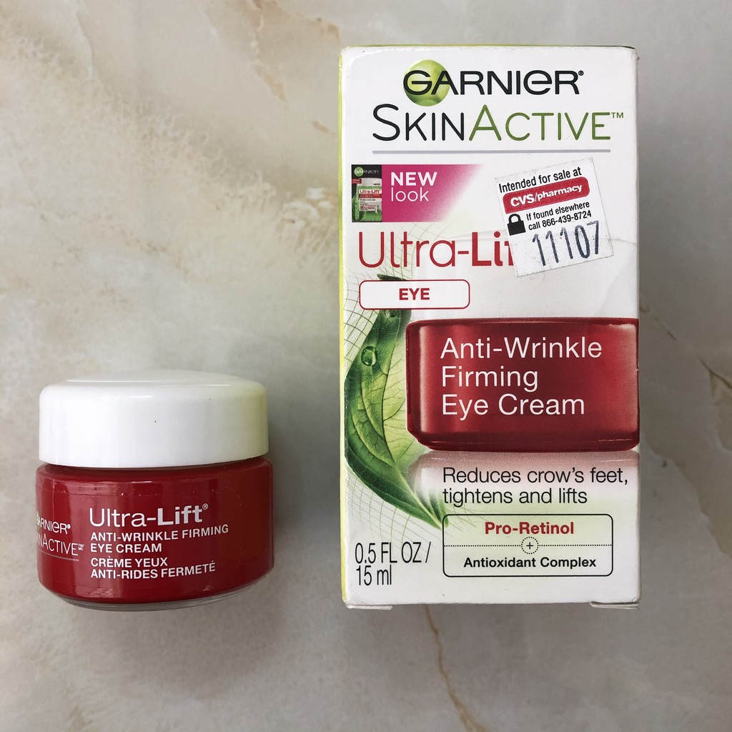 Kem dưỡng mắt chống nhăn và vết chân chim vùng mắt Garnier Skin Active Ultra Lift Anti Wrinkle Firming Eye Cream (15ml)