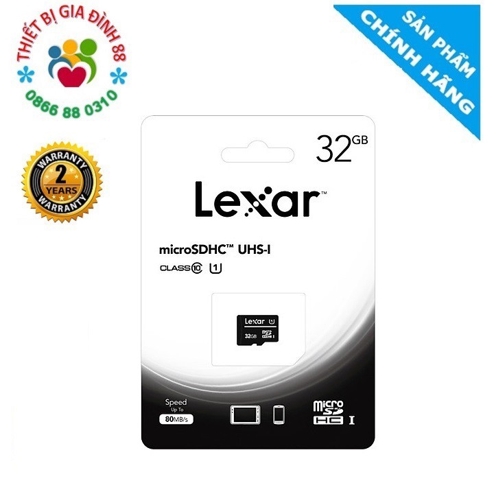 Thẻ nhớ 32Gb 64Gb 128Gb 256Gb LEXAR 80MB/s - rất phù hợp lắp camera Wifi IP [BH Chính Hãng]