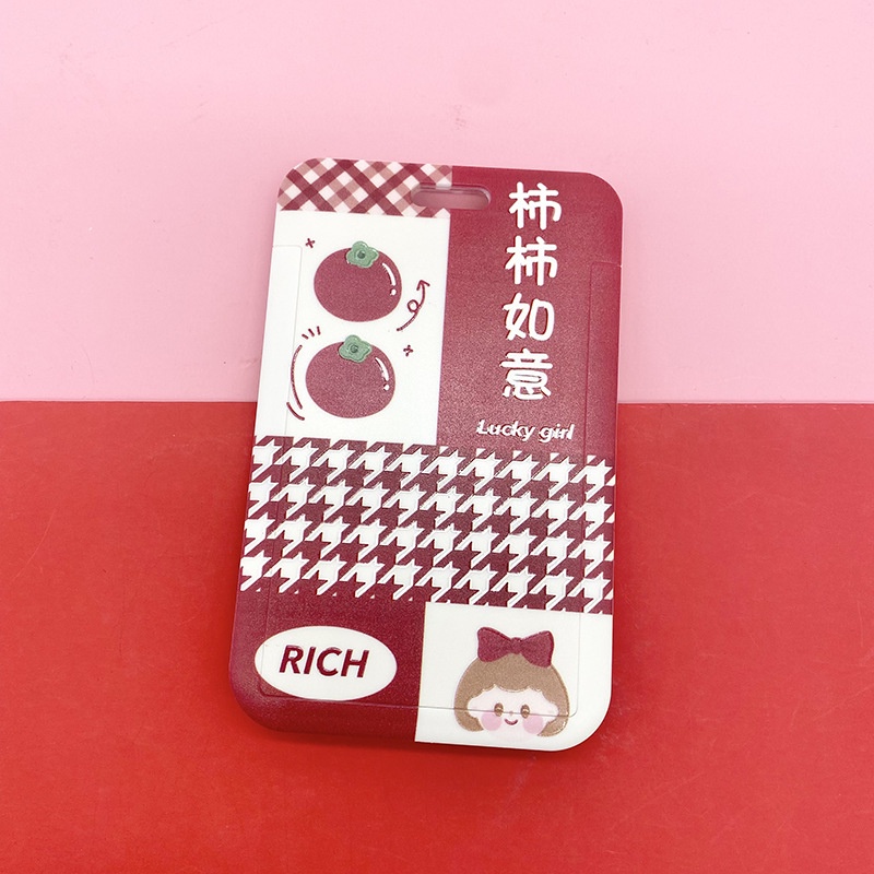 Dây Đeo Thẻ Học Sinh/Thẻ Tên Bằng Acrylic Họa Tiết Hoạt Hình Phối Màu Dễ Thương