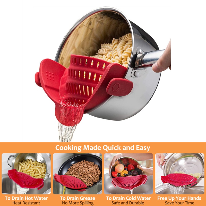 Kẹp Nhấc Nồi Bằng Silicone Cấp Thực Phẩm Chịu Nhiệt Thoát Nước Tiện Dụng Cho Nhà Bếp