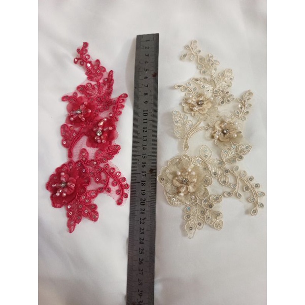 Hoa 3D trang trí áo dài - Hoa ren phụ kiện trang trí